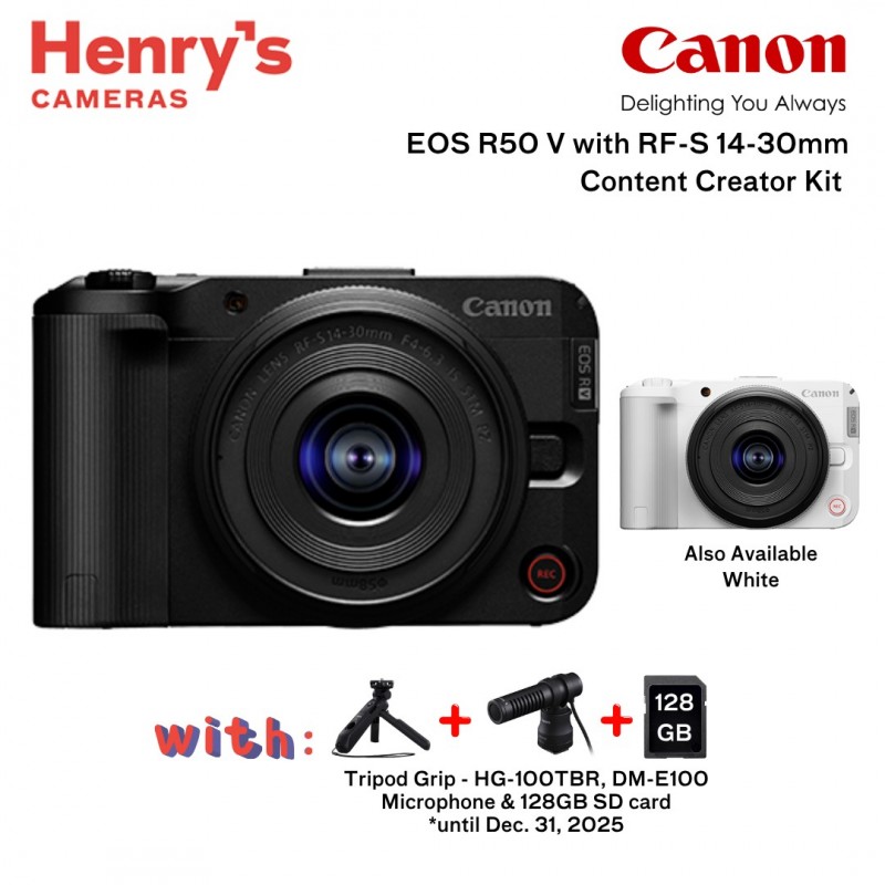 Canon EOS R50 V with RF-S14-30mm f/4-6.3 IS STM PZ Content Creator Kit